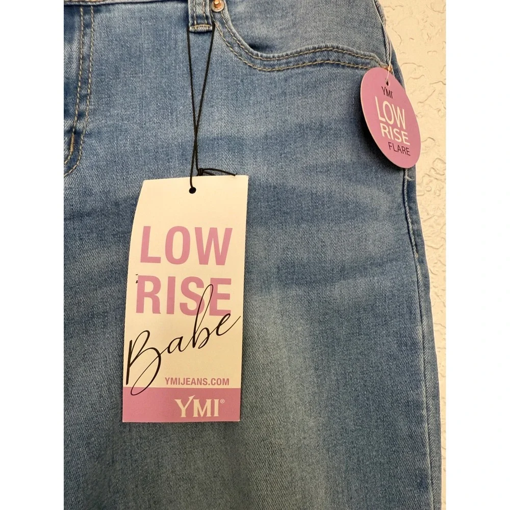 YMI Jeans USA Low Rise‎ Flare Distressed Denim Women's Size 5/27